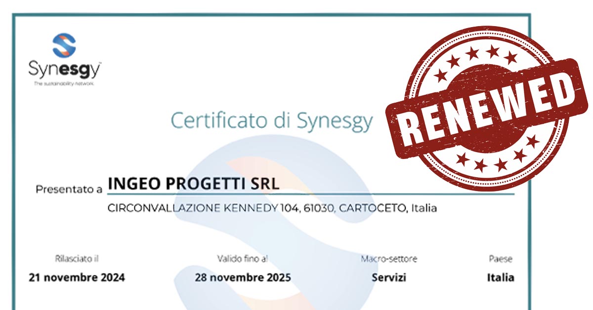 rinnovo certificato sostenibilità